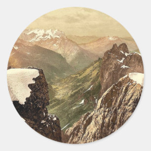 Titlis, view of the Alps, Bernese Oberland, Switze Classic Round Sticker