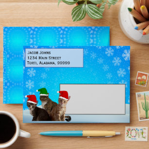 Tito, Taz, and Annie Cat Christmas Envelope
