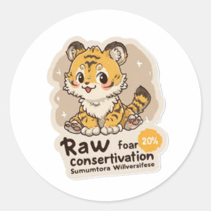 Titre : Autocollant de conservation du tigre de Su