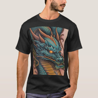Titre : Bold Dragon Graphic Homme's Black T-Shirt 