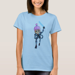 Titre : Capot de T-shirt de guerrière de fille d
