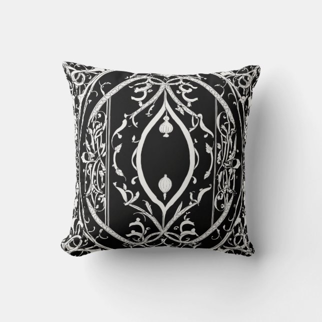 **Titre :** Coussin noir et blanc classique (Recto)