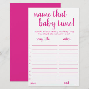 Titre Simple pour Bébé Carte de jeu Rose Chaud