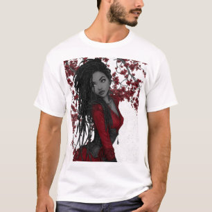 Titre : T-shirt beauté rouge mystique - Mode artis