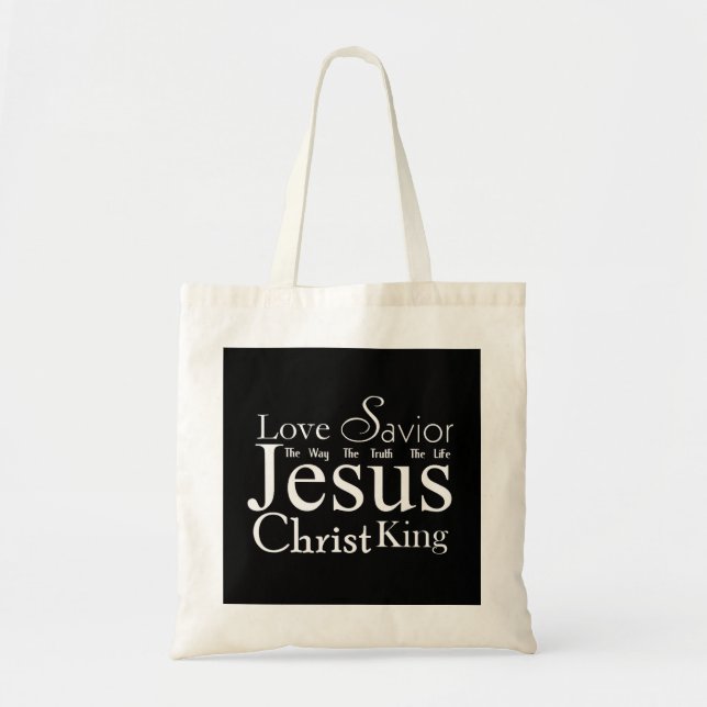 Titres chrétiens de Jésus Sac fourre-tout noir (Devant)