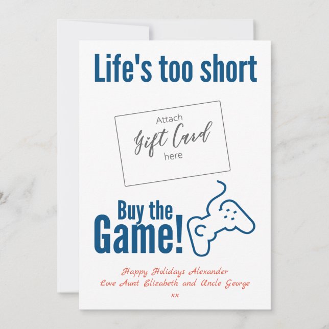 Titulaire de carte cadeau amusant Gamer (Devant)