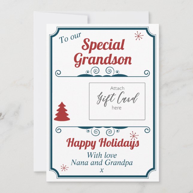 Titulaire de la carte cadeau de Noël Grandson (Devant)