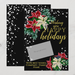 Titulaire de la carte cadeau Noir Poinsettia Chris