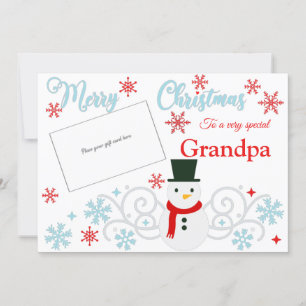 Titulaire de la carte cadeau Snowman Grandpa