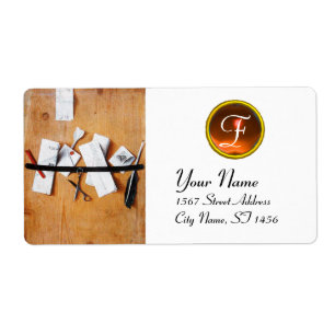 TITULAIRE DE LETTRE EN MONOGRAM EN BOIS, agneau or