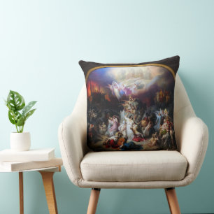 Titus destroying Jerusalem by Wilhelm von Kaulbach Throw Pillow
