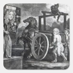 Titus Oates on the third day of his punishment Square Sticker