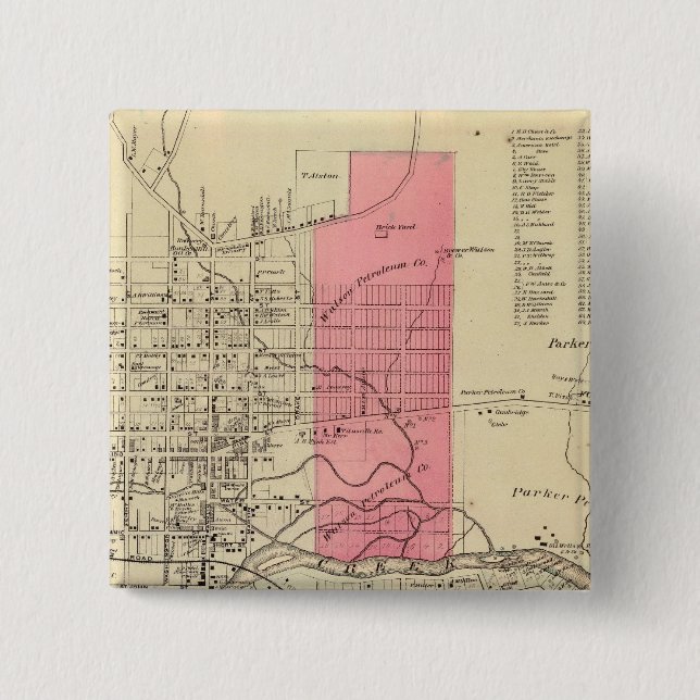 Titusville 2 Inch Square Button (Front)