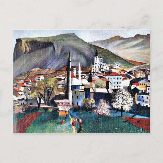 Tivadar Kosztka Csontvary art: Spingtime in Mostar Postcard (Front)