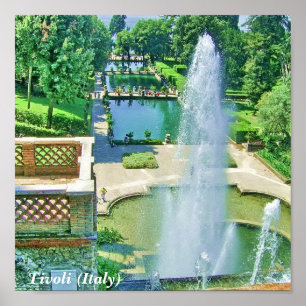 Tivoli Fountains (Italy) Poster