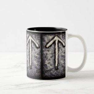 Tiwaz Rune – Norse Symbol Two-Tone Coffee Mug