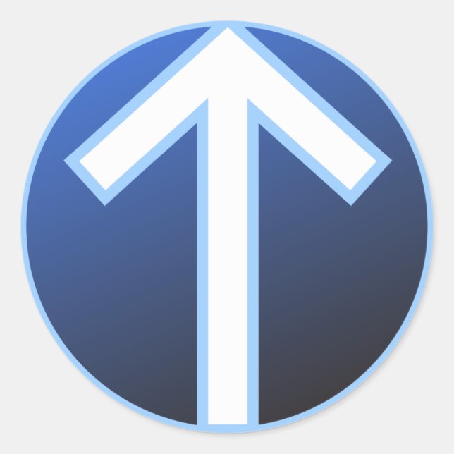 Tiwaz Teiwaz Tyr Warrior Rune Classic Round Sticker (Front)