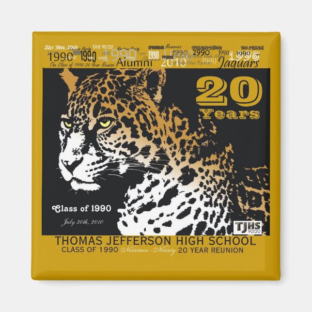 TJHS 20 Year Square Magnet (Front)