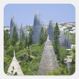Tjibaou Cultural Centre, Noumea, New Caledonia Square Sticker