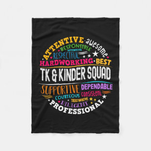 Tk And Kinder Squad Transitional Kindergarten Teac Fleece Blanket