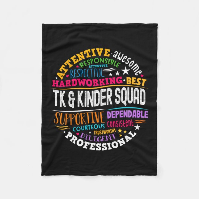 Tk And Kinder Squad Transitional Kindergarten Teac Fleece Blanket (Front)