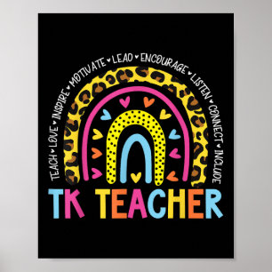 Tk Teacher Back To School Teacher Kid Poster