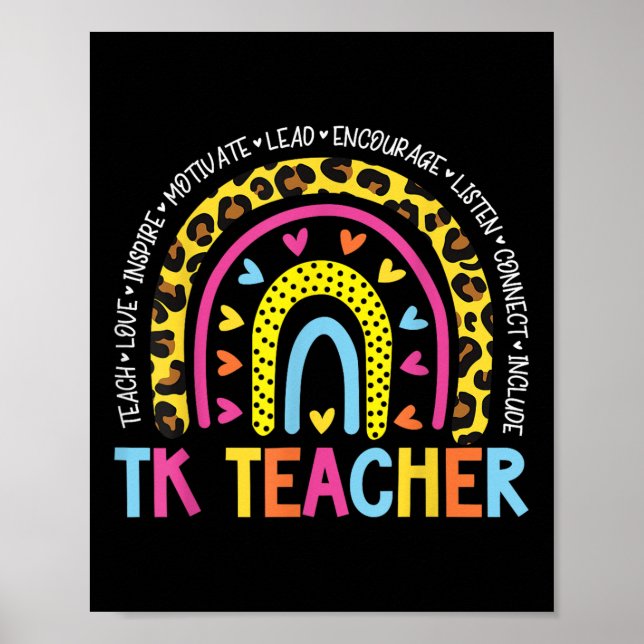 Tk Teacher Back To School Teacher Kid  Poster (Front)