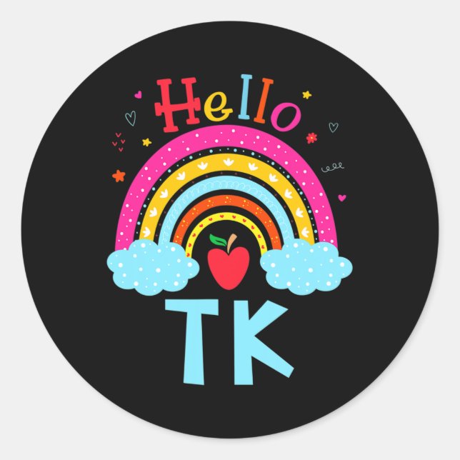 Tk Teacher Transitional Kindergarten Back To Schoo Classic Round Sticker (Front)
