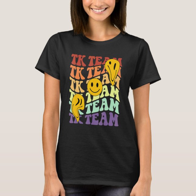 Tk team squad retro smile face Back To School kind T-Shirt (Front)