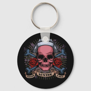 TLC Nurse Skull Keychain