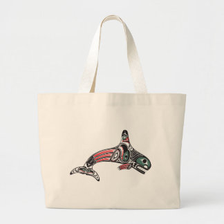 Tlingit Killer Whale & Eagle Large Tote Bag