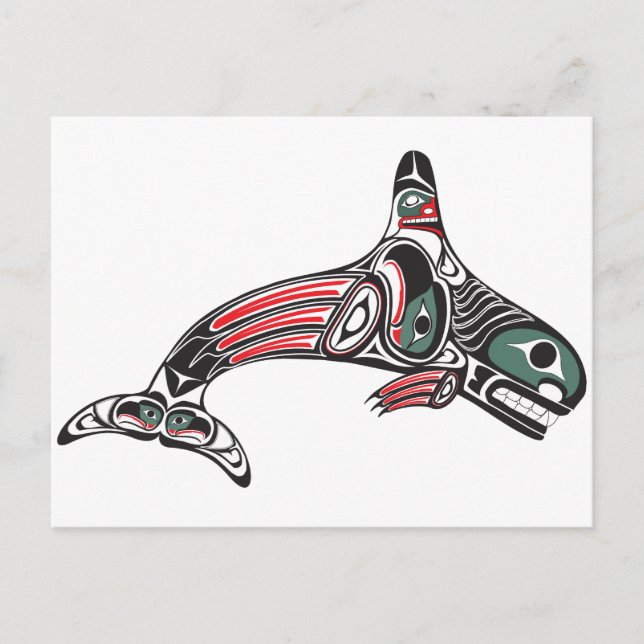 Tlingit Killer Whale & Eagle Postcard (Front)