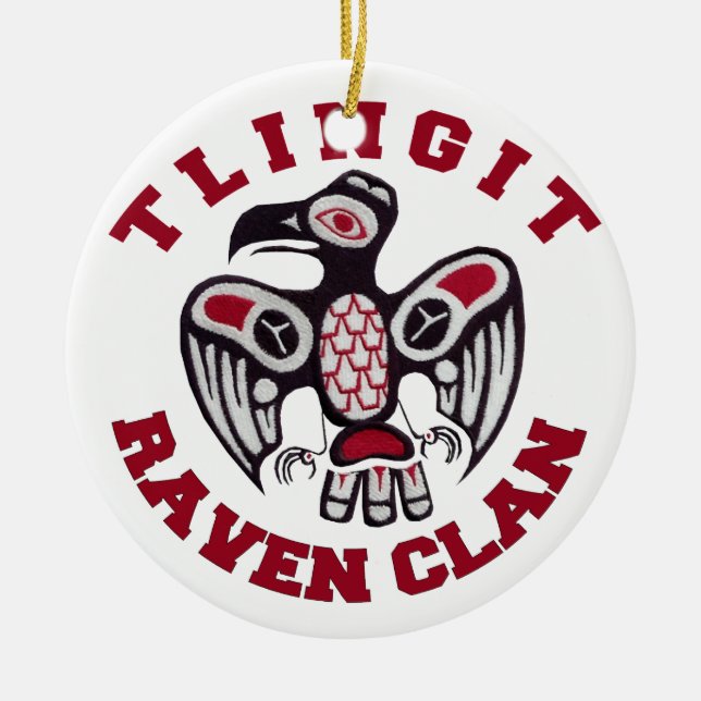 Tlingit Raven Clan Ceramic Ornament (Front)
