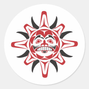 Tlingit Sun Classic Round Sticker