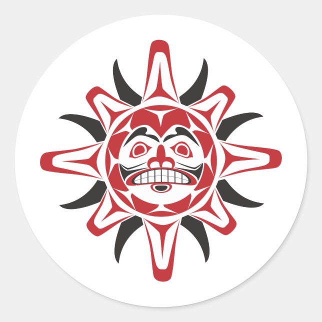 Tlingit Sun Classic Round Sticker (Front)