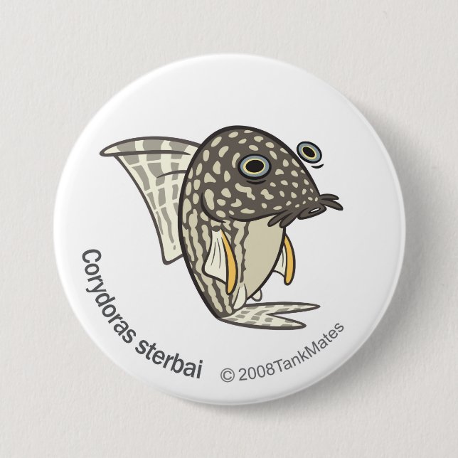 TM-08-Corydoras sterbai 3 Inch Round Button (Front)