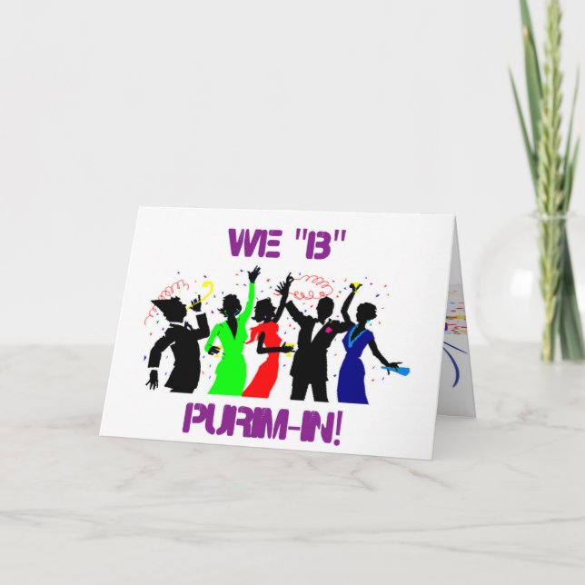 TMH COLLECTION - Party Time Purim Holy Day Card (Front)