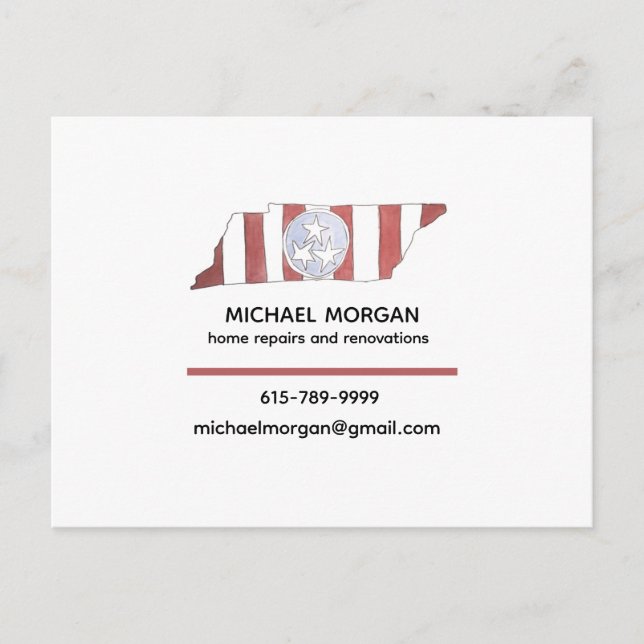 TN state flag business cards (Front)