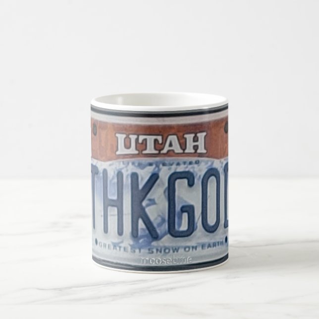 TNKGOD Utah Licence Plate Coffee Mug (Center)