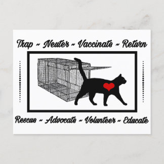 TNR Cat Rescue Trap Neuter Return Adopt Volunteer  Postcard