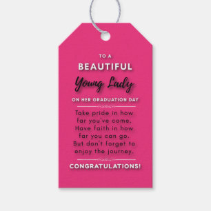 To A Beautiful Young Lady On Her Graduation Day 2 Gift Tags