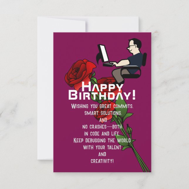 To a brilliant software engineer's birthday card (Front)