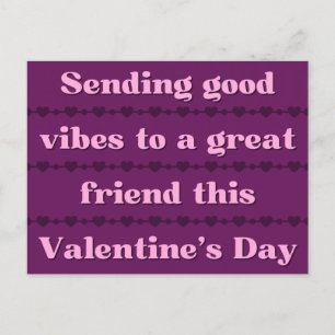 To A Great Friend Platonic Valentine Postcard