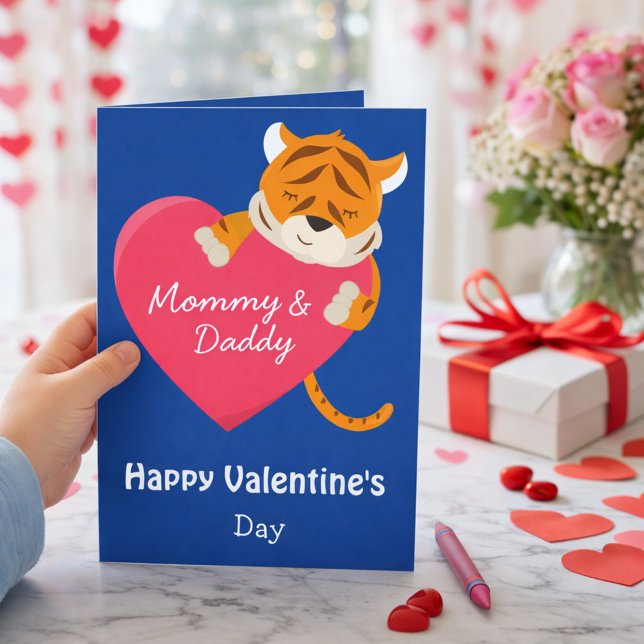 To a son on Valentine's Day Tiger Card (Creator Uploaded)