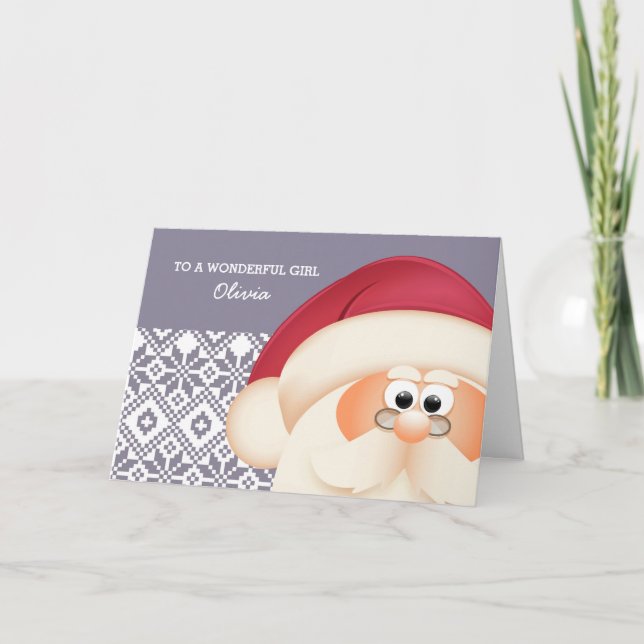 To a Special Kid from Santa Claus. Christmas Holiday Card (Front)