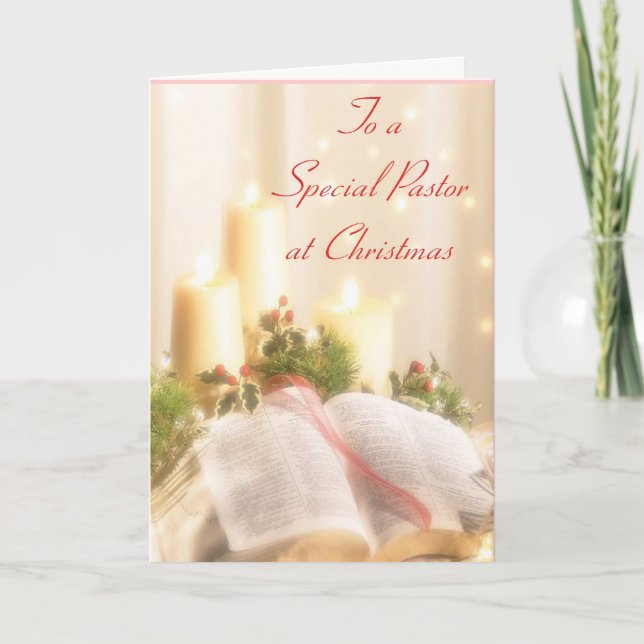 To A Special Pastor at Christmas Holiday Card (Front)