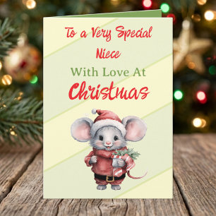 To a Very Special Niece green Christmas Holiday Card