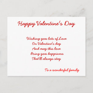 To a wonderful family valentines cards