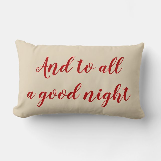 To All a Good Night Christmas Throw Pillow (Front)
