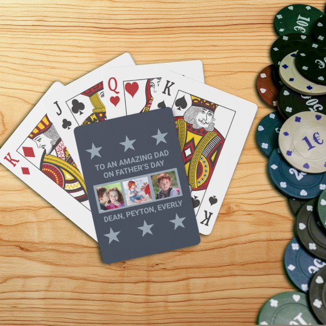 To an Amazing Dad Custom Photos & Text Playing Cards (Creator Uploaded)